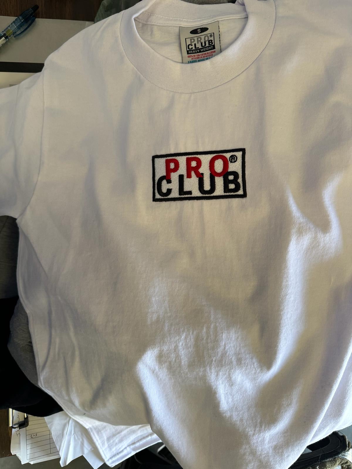 Pro club embroidery box logo heavyweight Red and black