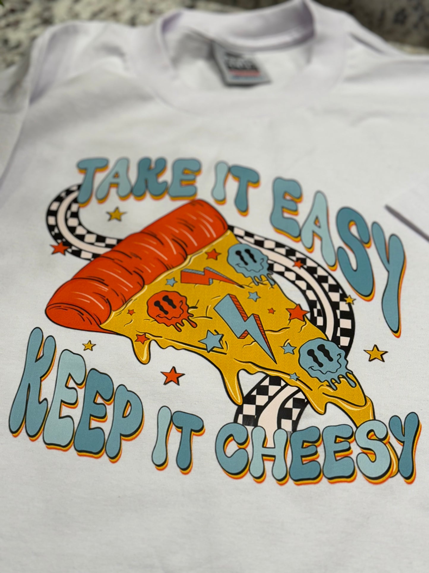 Take it Easy Keep It Cheesy printed T- Shirt
