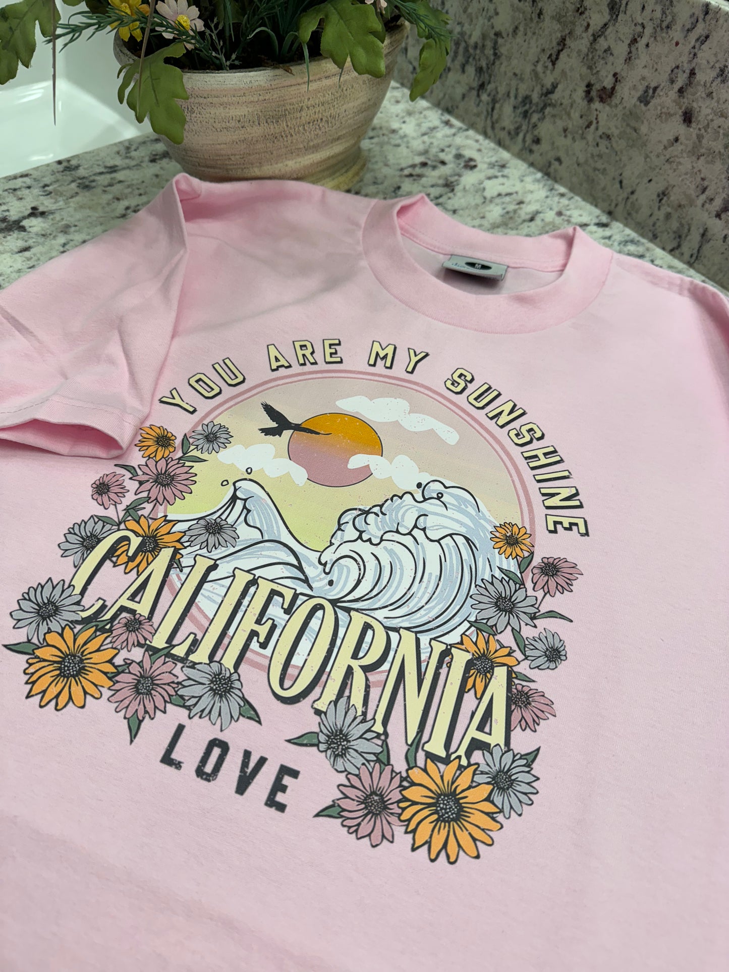 California you are my sunshine heavyweight printed pro club t shirt