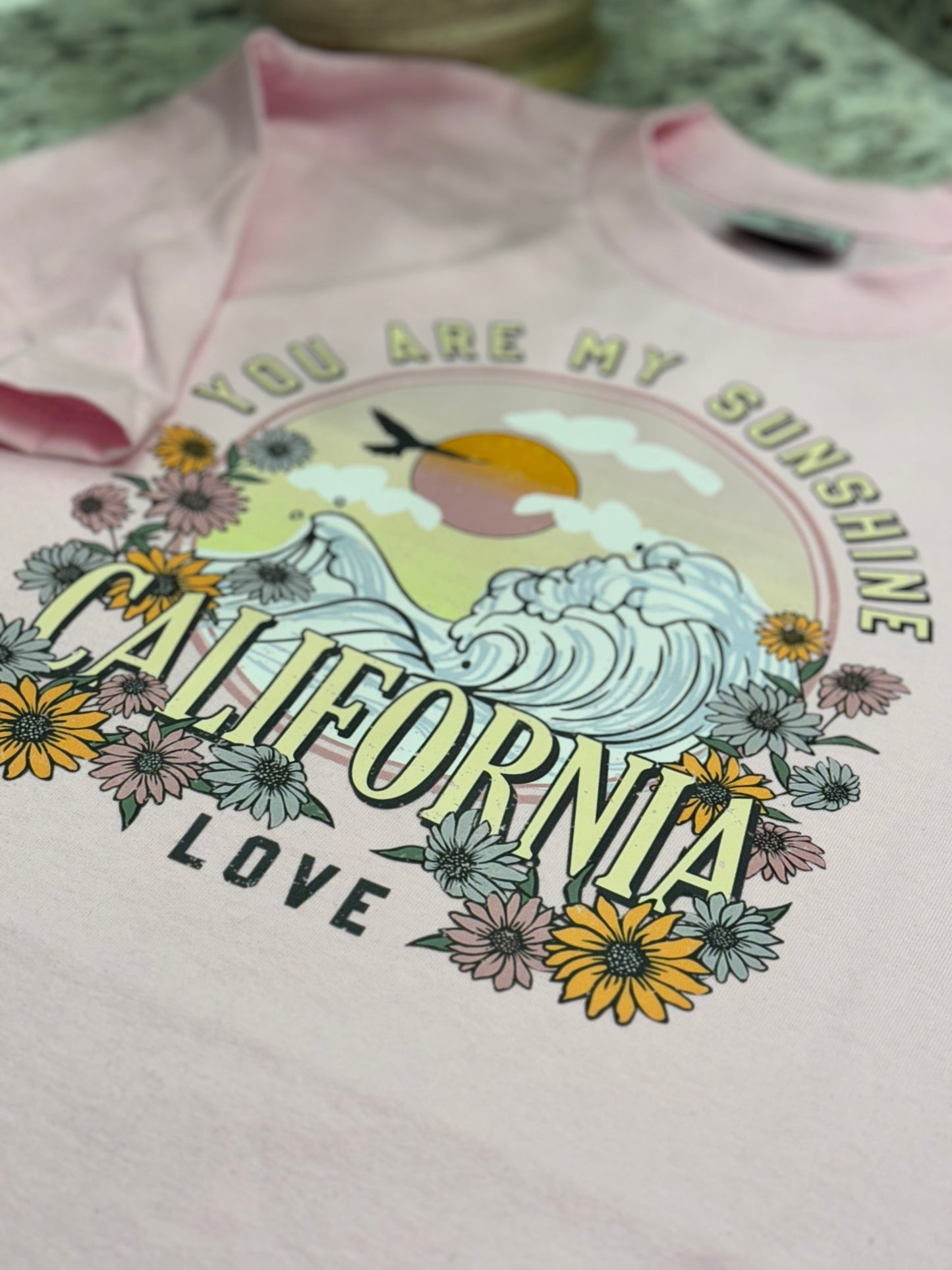 California you are my sunshine heavyweight printed pro club t shirt