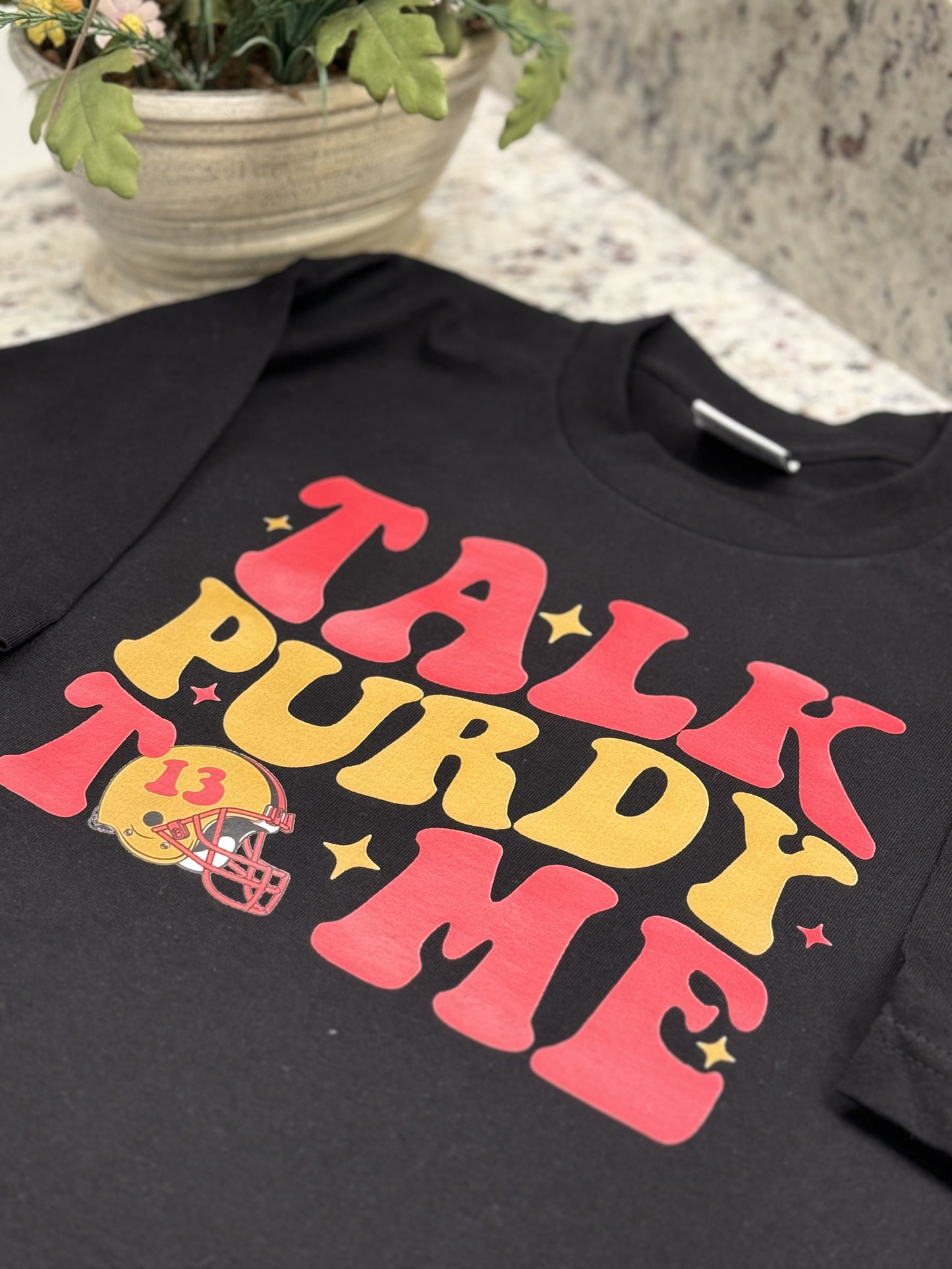 Talk Purdy to me heavyweight pro club T shirt printed crew neck