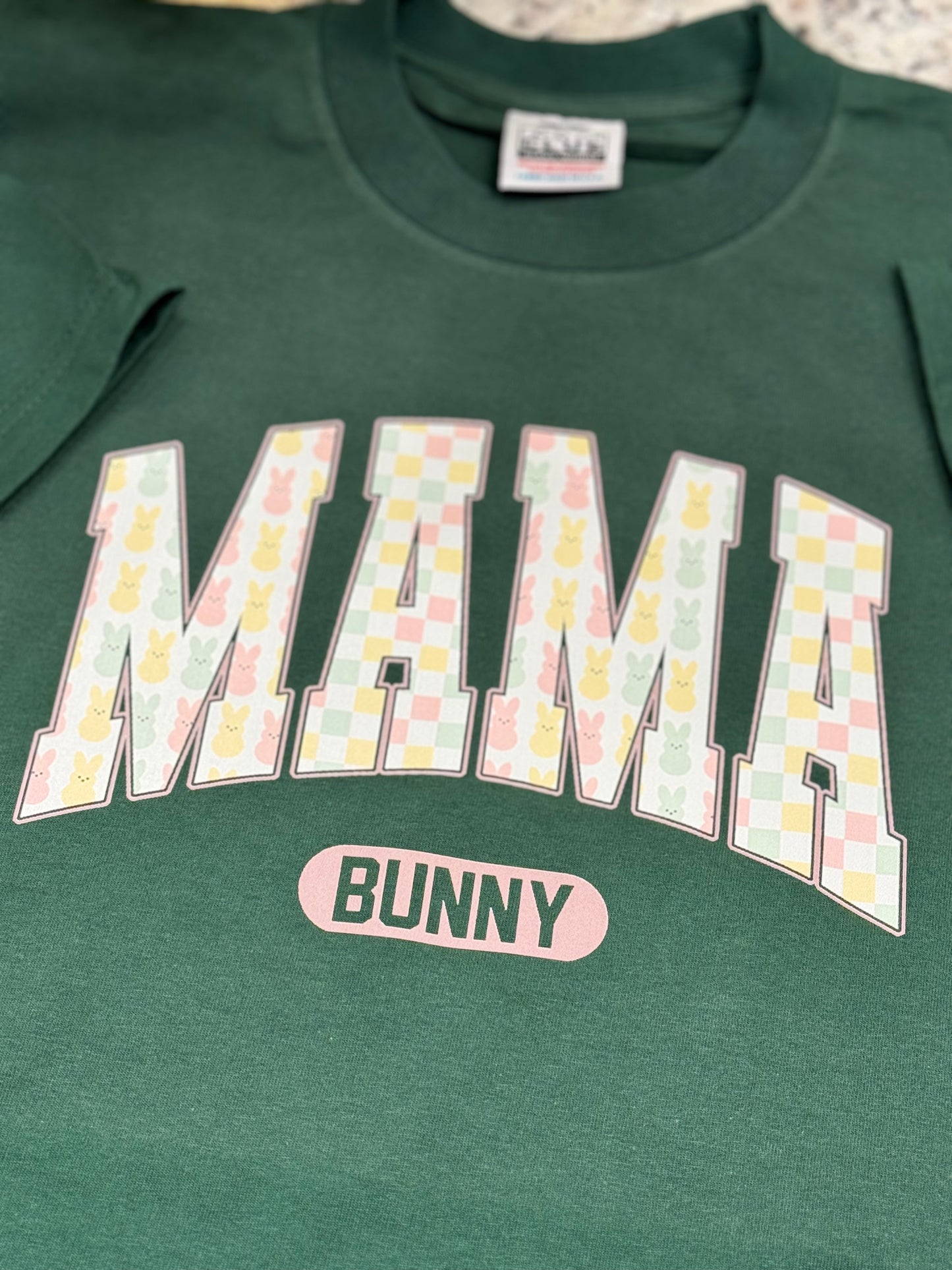 Mama bunny pro club heavy weight printed t shirt easter design
