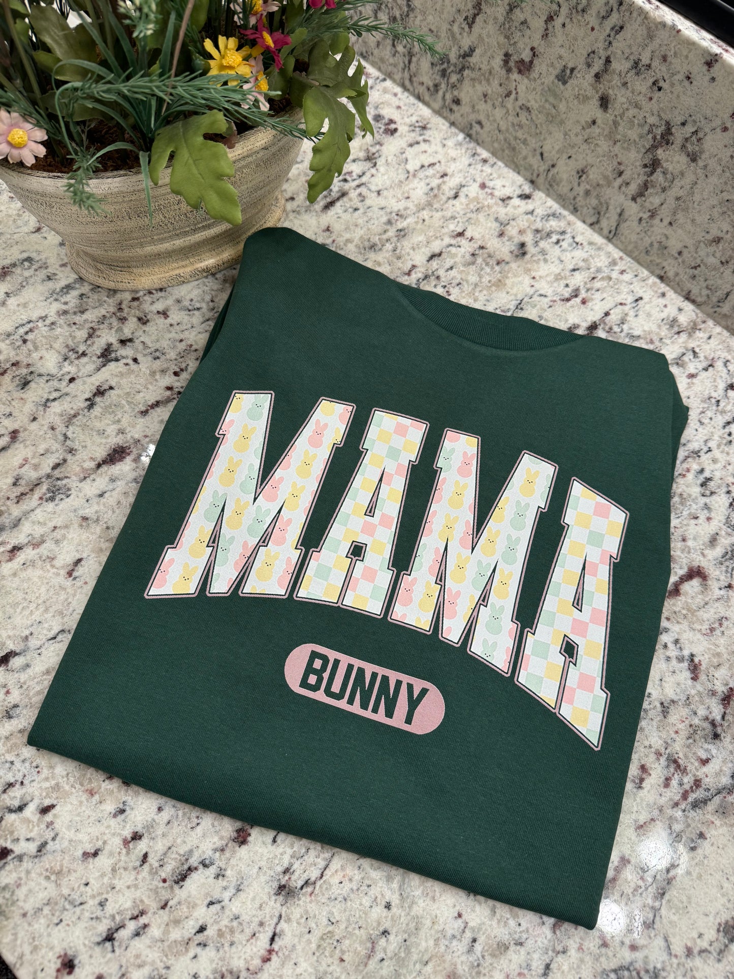 Mama bunny pro club heavy weight printed t shirt easter design