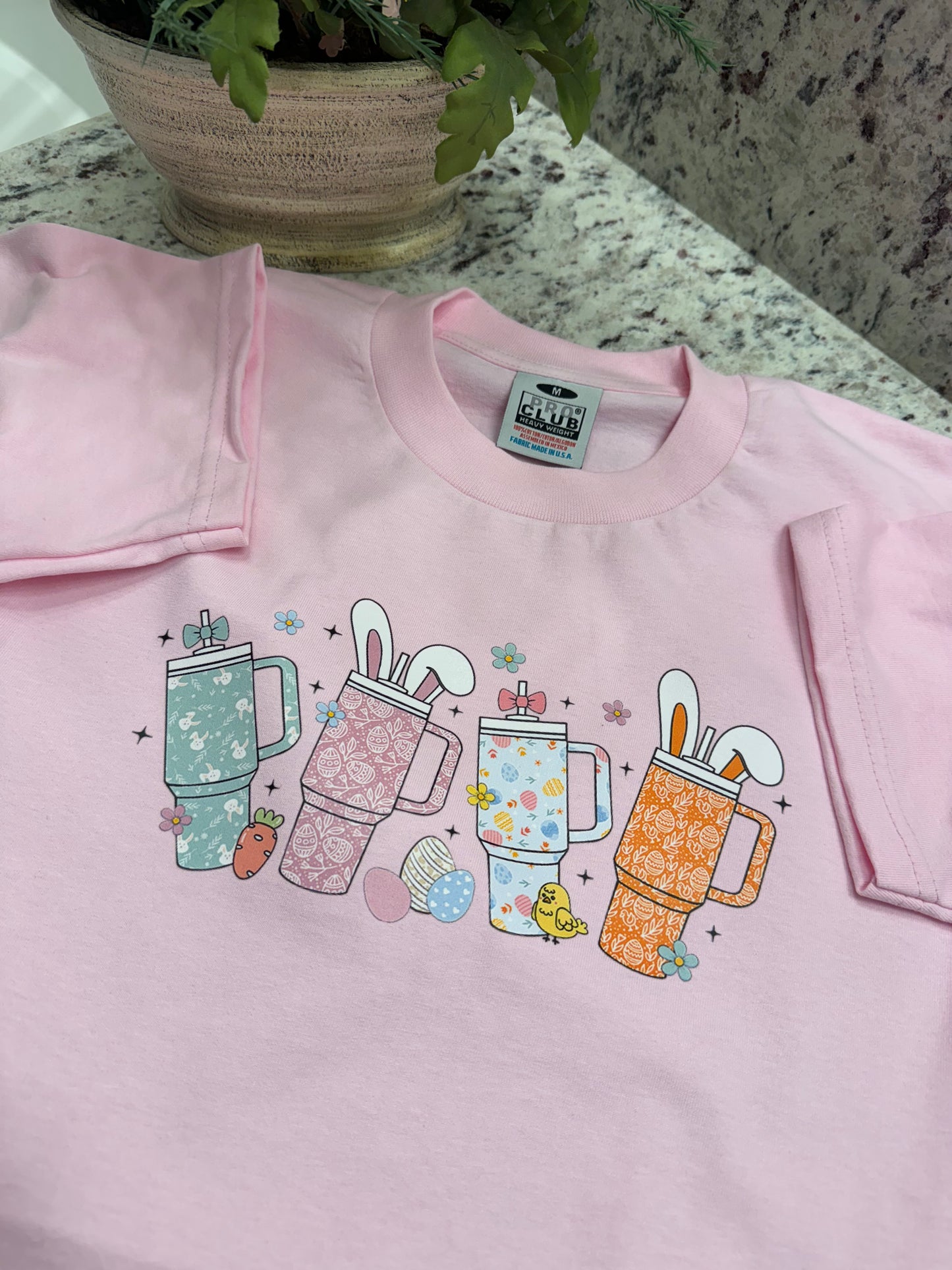 Easter cups heavyweight pro club printed t shirt