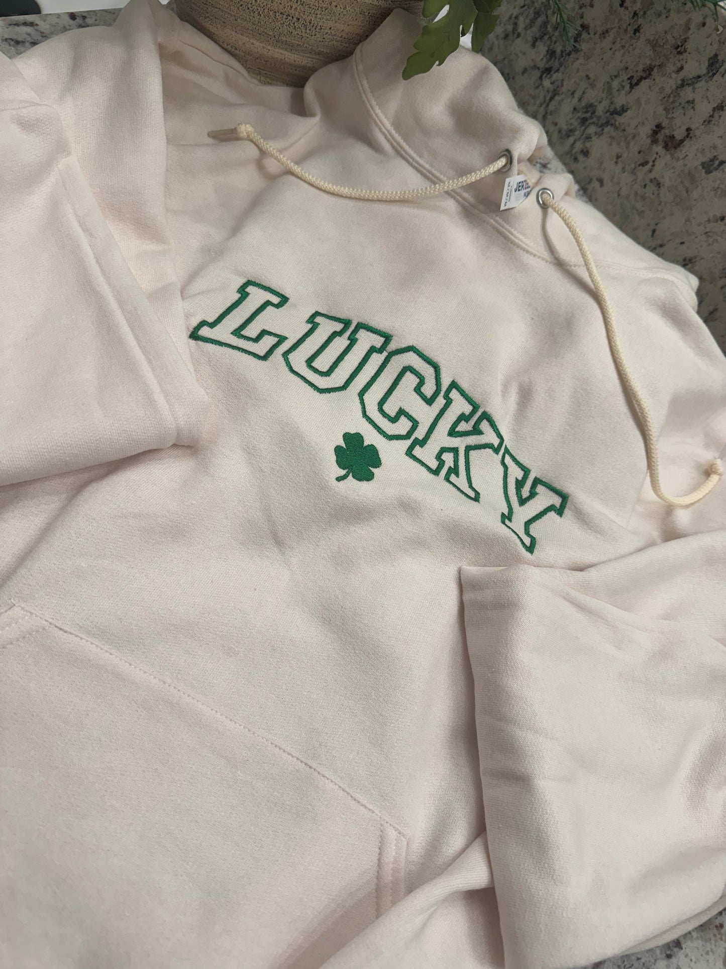Lucky Embroidery hoodie unisex