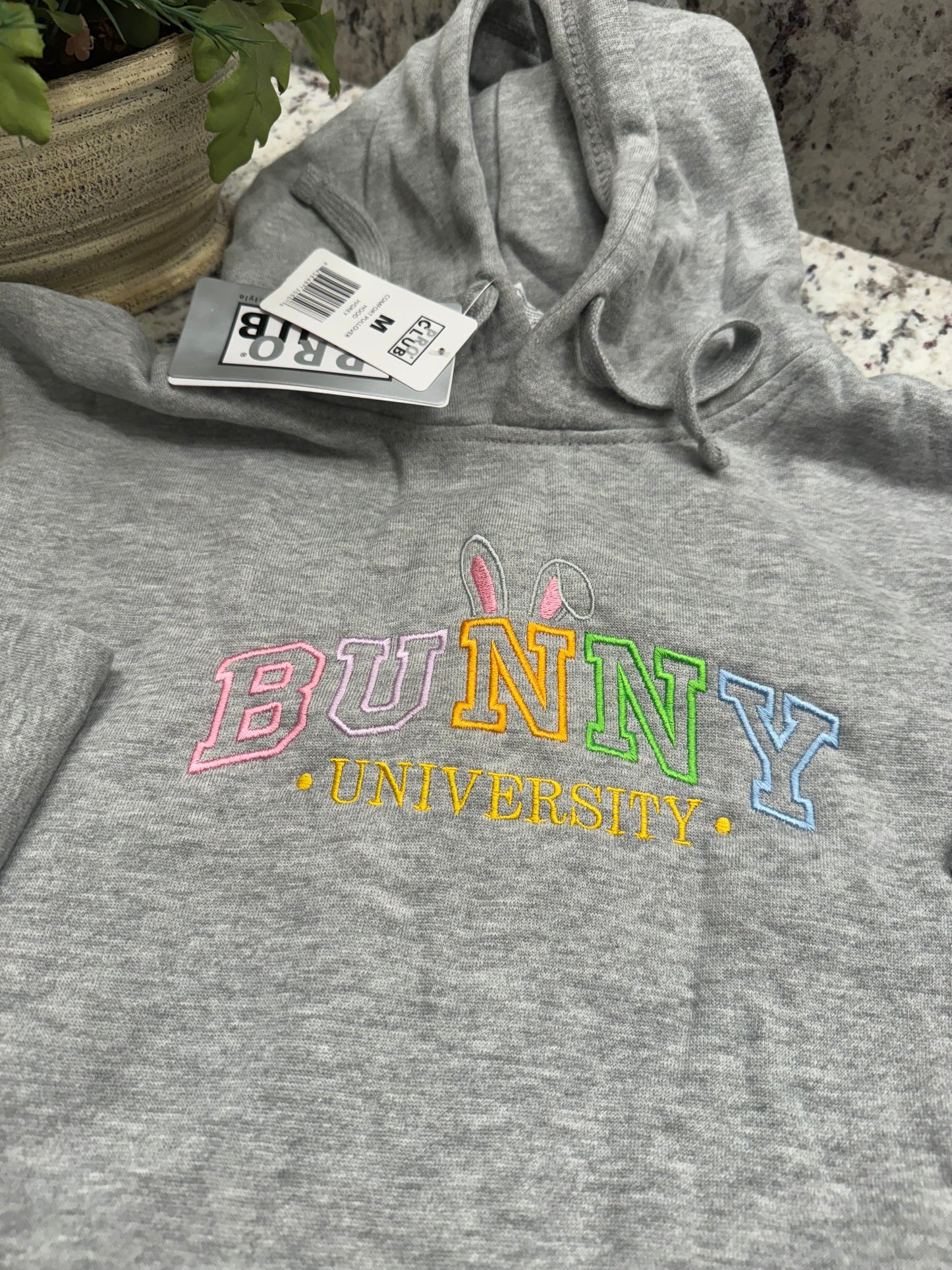 Easter bunny Embroidery design comfort pro club hoodie comfortable