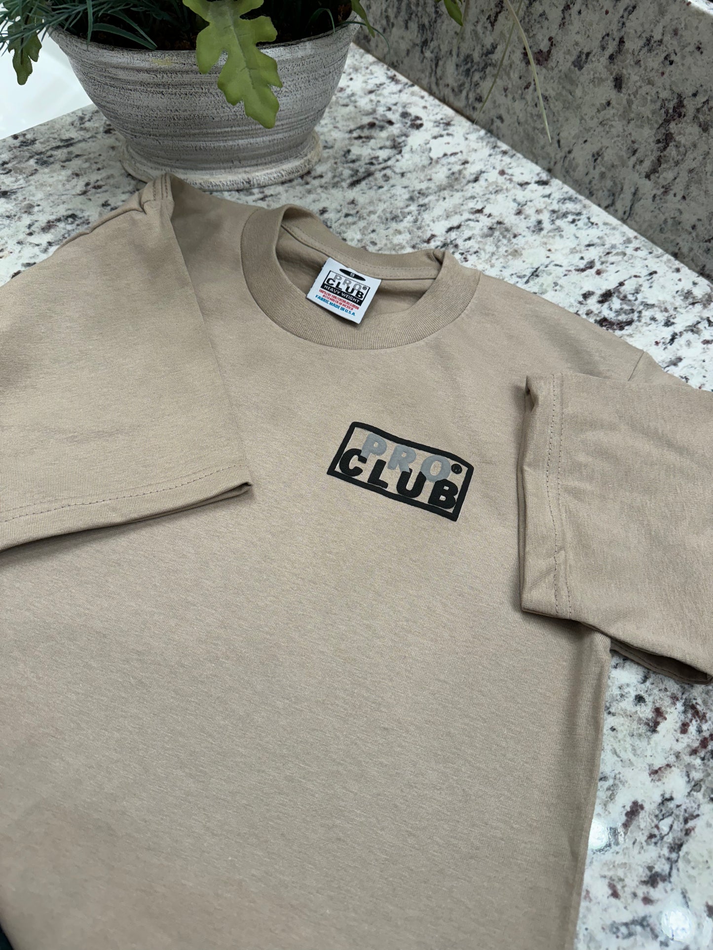 Pro club heavyweight small puff print t shirt