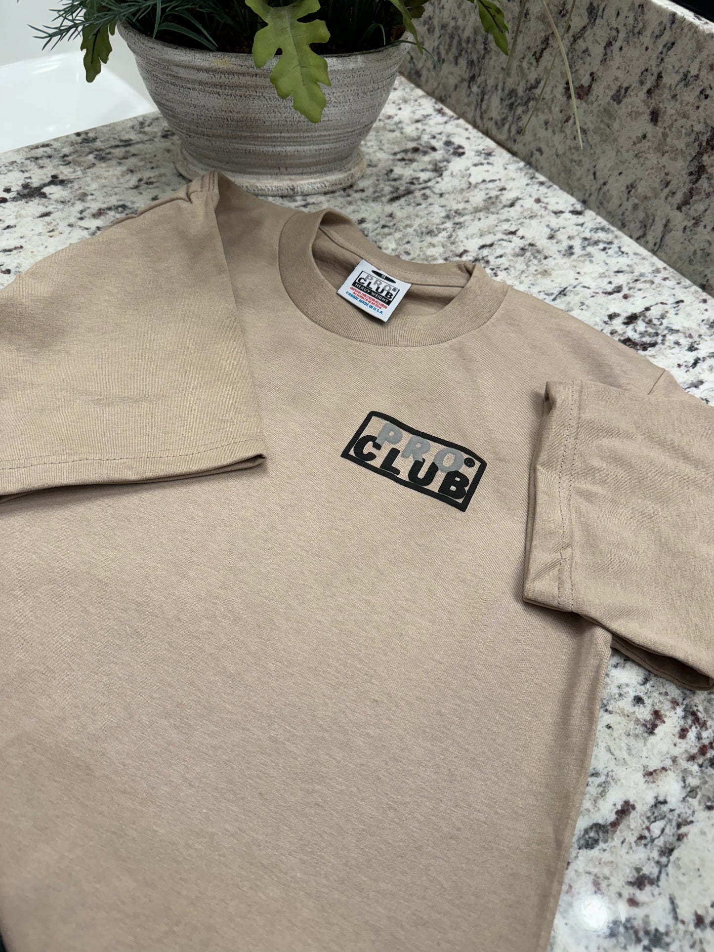 Pro club heavyweight small puff print t shirt