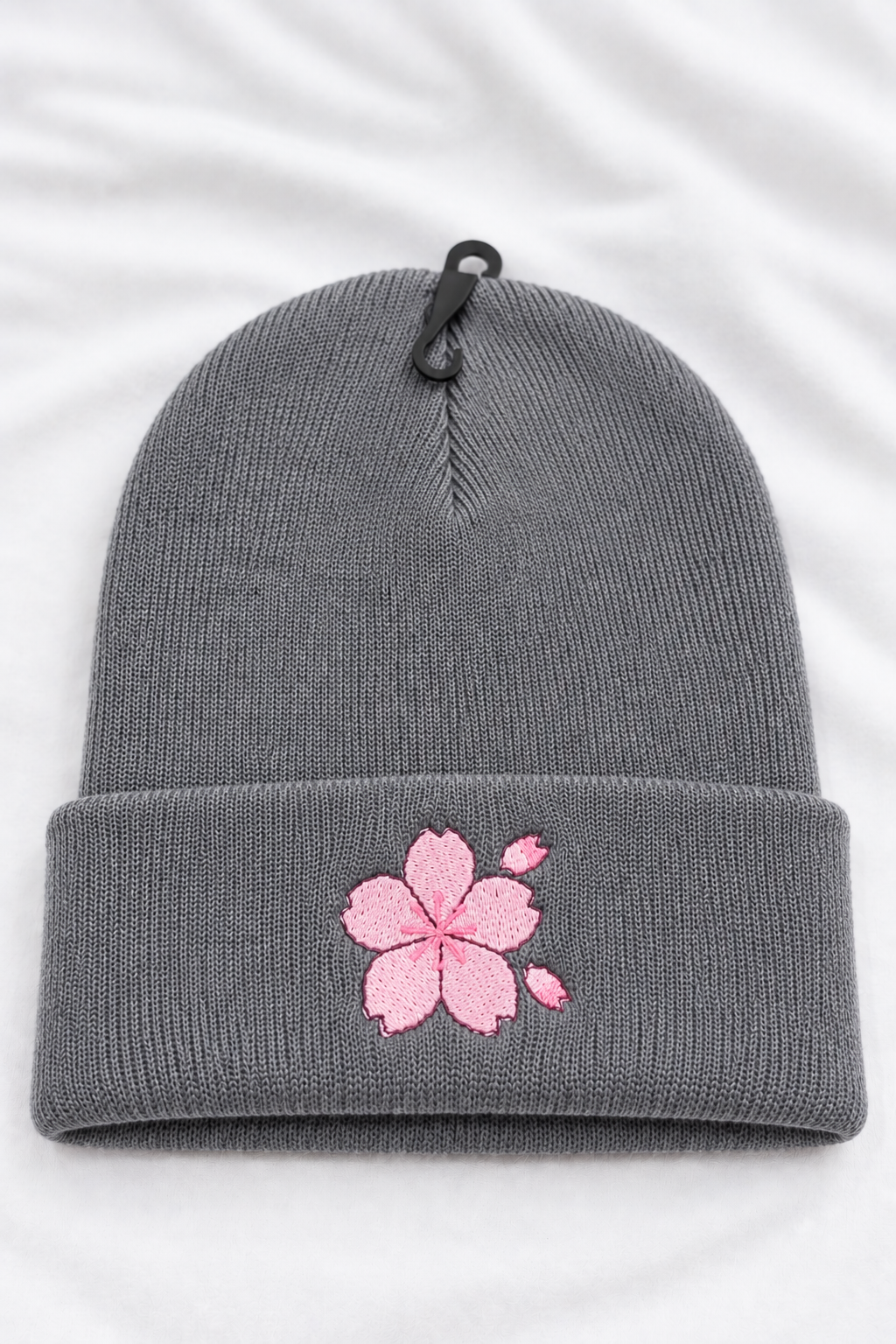 glow in the dark flower embroidered beanie