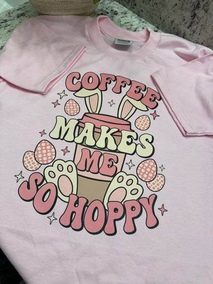 Coffee make me so hoppy heavy weight t shirt Easter design