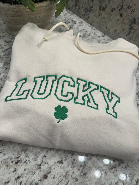 Lucky Embroidery hoodie unisex