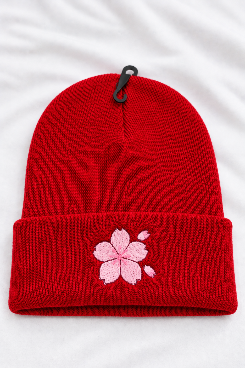 glow in the dark flower embroidered beanie