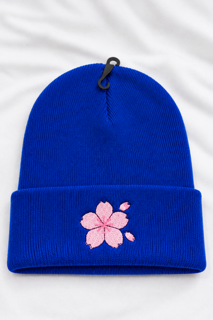 glow in the dark flower embroidered beanie