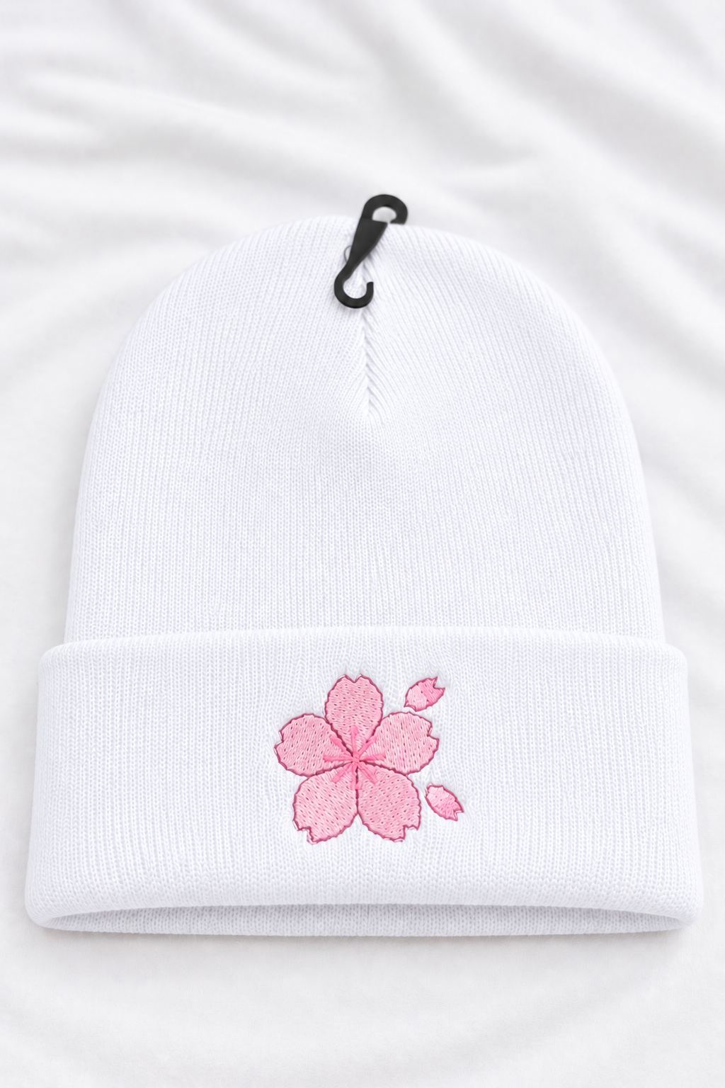 glow in the dark flower embroidered beanie